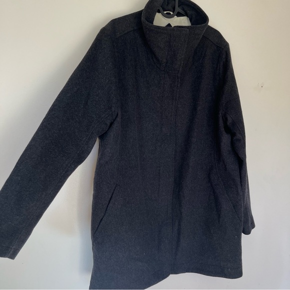 Pendleton Wool Pea Coat Charcoal Gray Zip Long Winter Jacket Fall - Picture 2 of 14